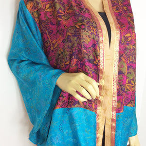 Vintage Silk Sari Kimono Short