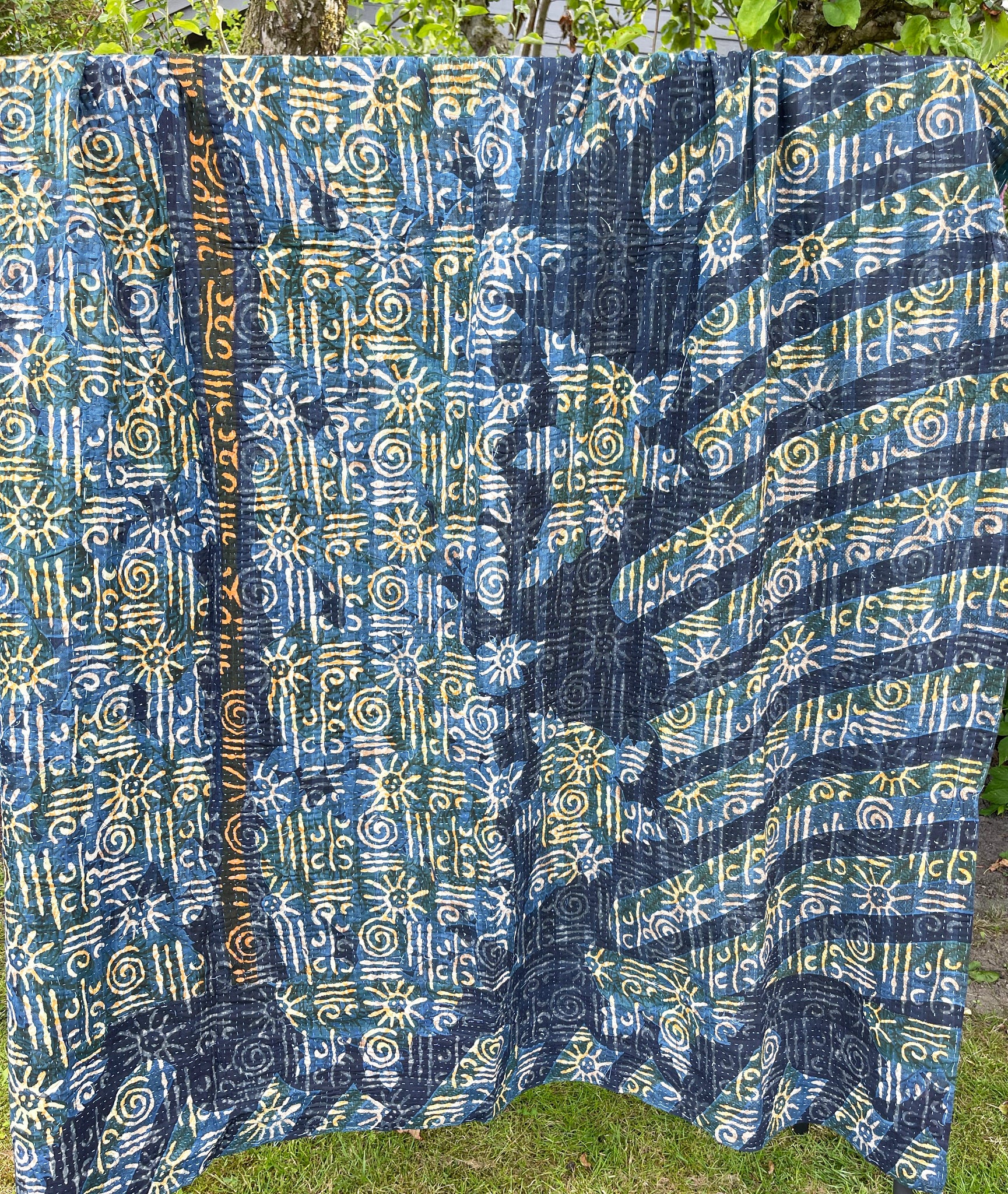 Indigo outlet kantha quilt