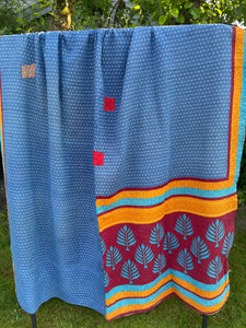 Vintage Sari Kantha Quilt