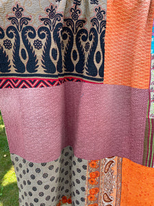 Vintage Sari Kantha Quilt