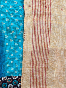 Vintage Sari Kantha Quilt
