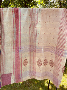 Vintage Sari Kantha Quilt