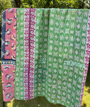 Load image into Gallery viewer, Vintage Sari Kantha Quilt
