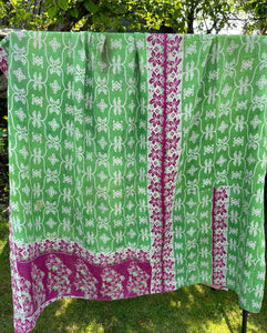 Vintage Sari Kantha Quilt