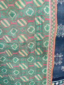 Vintage Sari Kantha Quilt