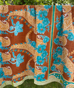 Vintage Sari Kantha Quilt