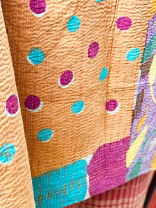 Vintage Sari Kantha Quilt