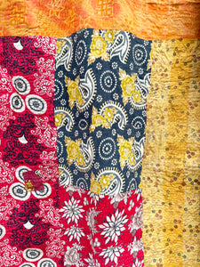 Vintage Sari Kantha Quilt