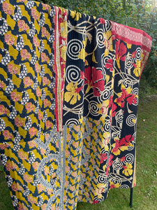 Vintage Sari Kantha Quilt