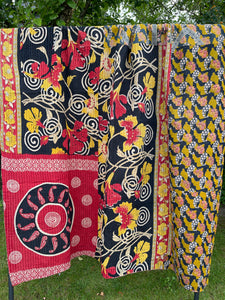 Vintage Sari Kantha Quilt