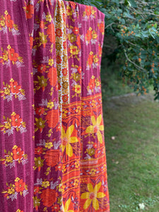 Vintage Sari Kantha Quilt