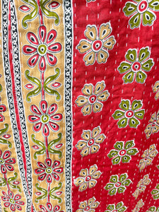 Vintage Sari Kantha Quilt