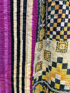 Vintage Sari Kantha Quilt