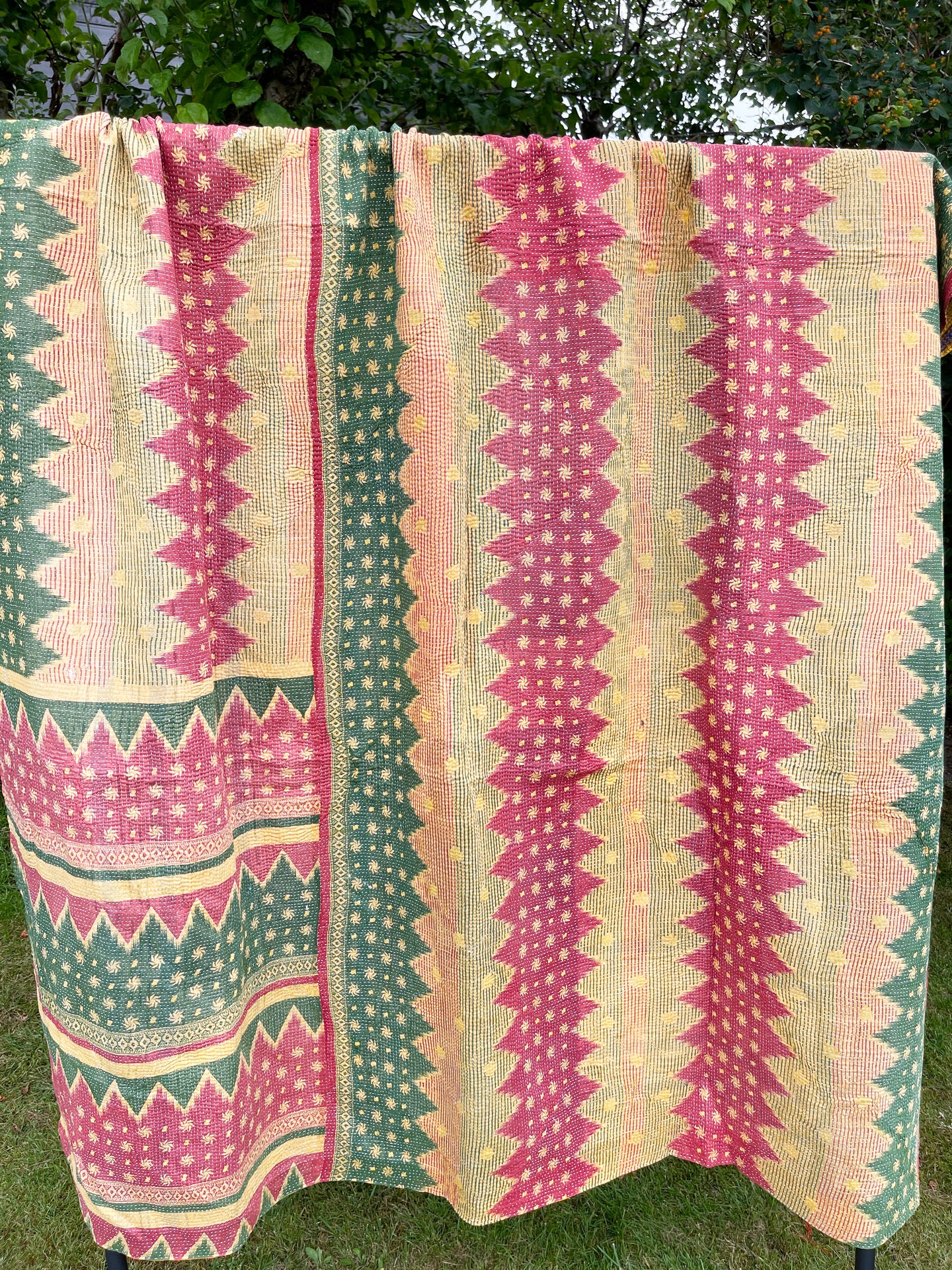 Vintage Sari Kantha Quilt