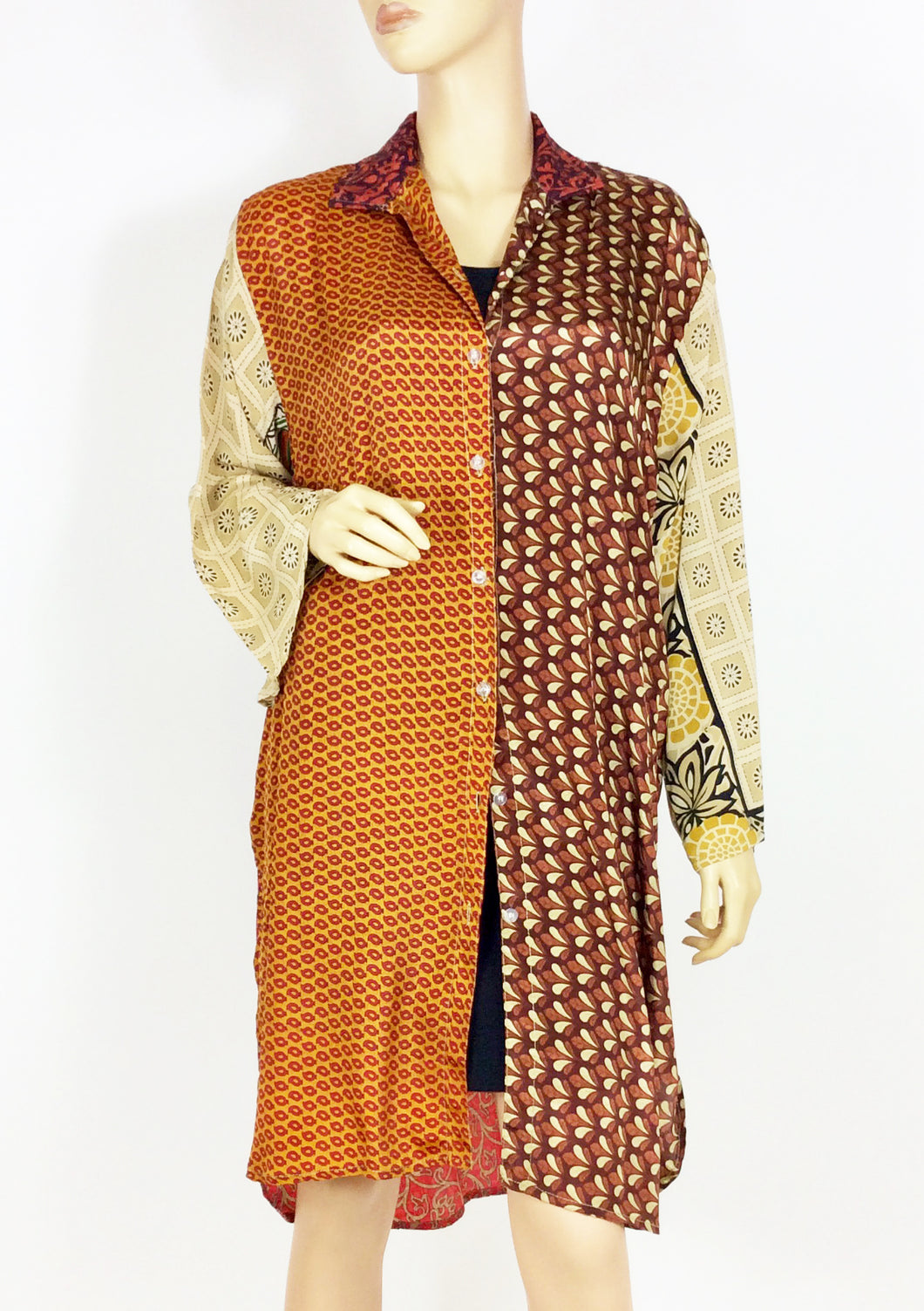 Vintage Silk Sari Long Shirt