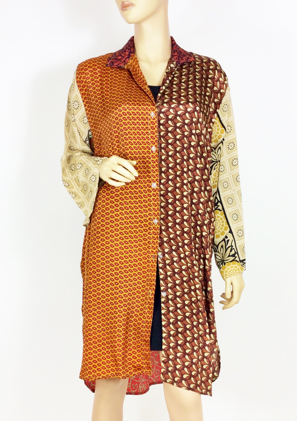 Vintage Silk Sari Long Shirt