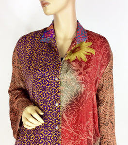 Vintage Silk Sari Long Shirt