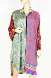 Vintage Silk Sari Long Shirt