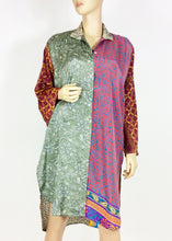 Load image into Gallery viewer, Vintage Silk Sari Long Shirt
