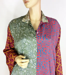 Vintage Silk Sari Long Shirt