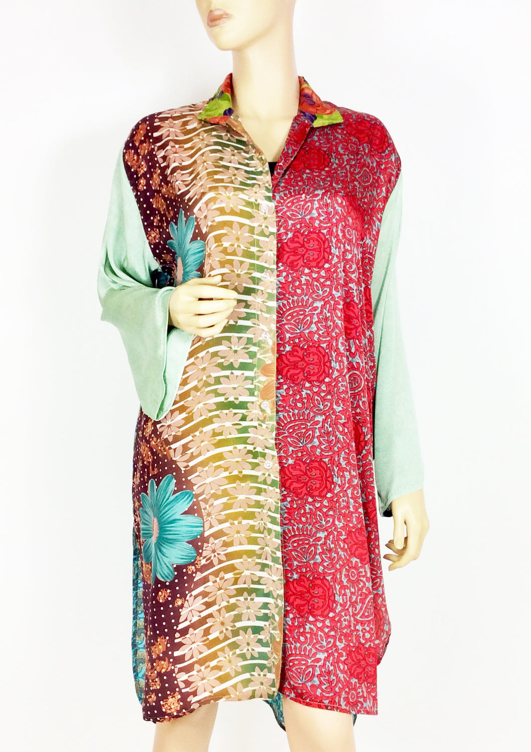 Vintage Silk Sari Long Shirt