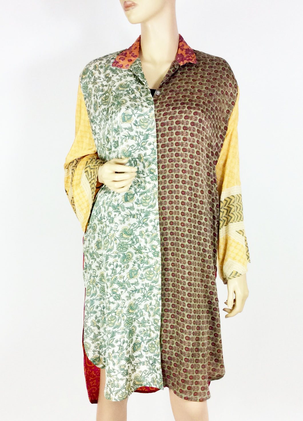 Vintage Silk Sari Long Shirt