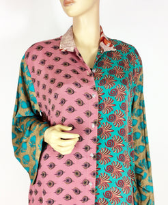 Vintage Silk Sari Long Shirt