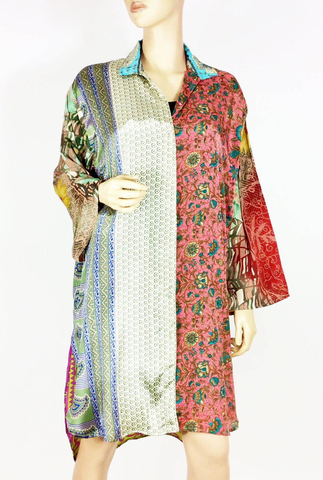 Vintage Silk Sari Long Shirt