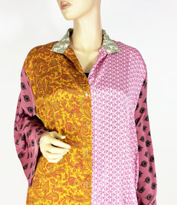 Vintage Silk Sari Long Shirt