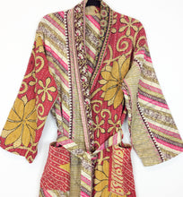 Load image into Gallery viewer, Vintage Sari Kantha Jacket/Robe
