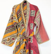 Load image into Gallery viewer, Vintage Sari Kantha Robe/Jacket
