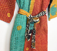 Load image into Gallery viewer, Vintage Sari Kantha Robe/Jacket
