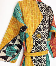 Load image into Gallery viewer, Vintage Sari Kantha Robe/Jacket
