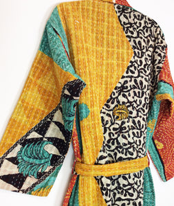 Vintage Sari Kantha Robe/Jacket