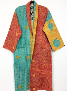 Vintage Sari Kantha Robe/Jacket