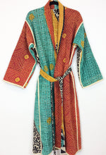 Load image into Gallery viewer, Vintage Sari Kantha Robe/Jacket
