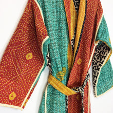 Load image into Gallery viewer, Vintage Sari Kantha Robe/Jacket
