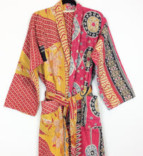 Load image into Gallery viewer, Vintage Sari Kantha Robe/Jacket
