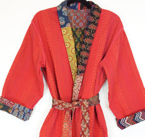 Ajrakh Kantha Robe