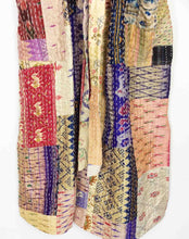 Load image into Gallery viewer, Vintage Silk Sari Patchwork Kantha Robe
