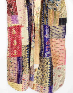 Vintage Silk Sari Patchwork Kantha Robe