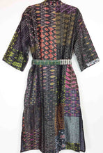 Load image into Gallery viewer, Vintage Silk Sari Patchwork Kantha Robe
