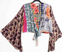 Load image into Gallery viewer, Sari Patchwork Wrap Top
