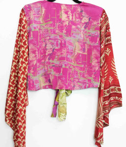 Sari Patchwork Wrap Top