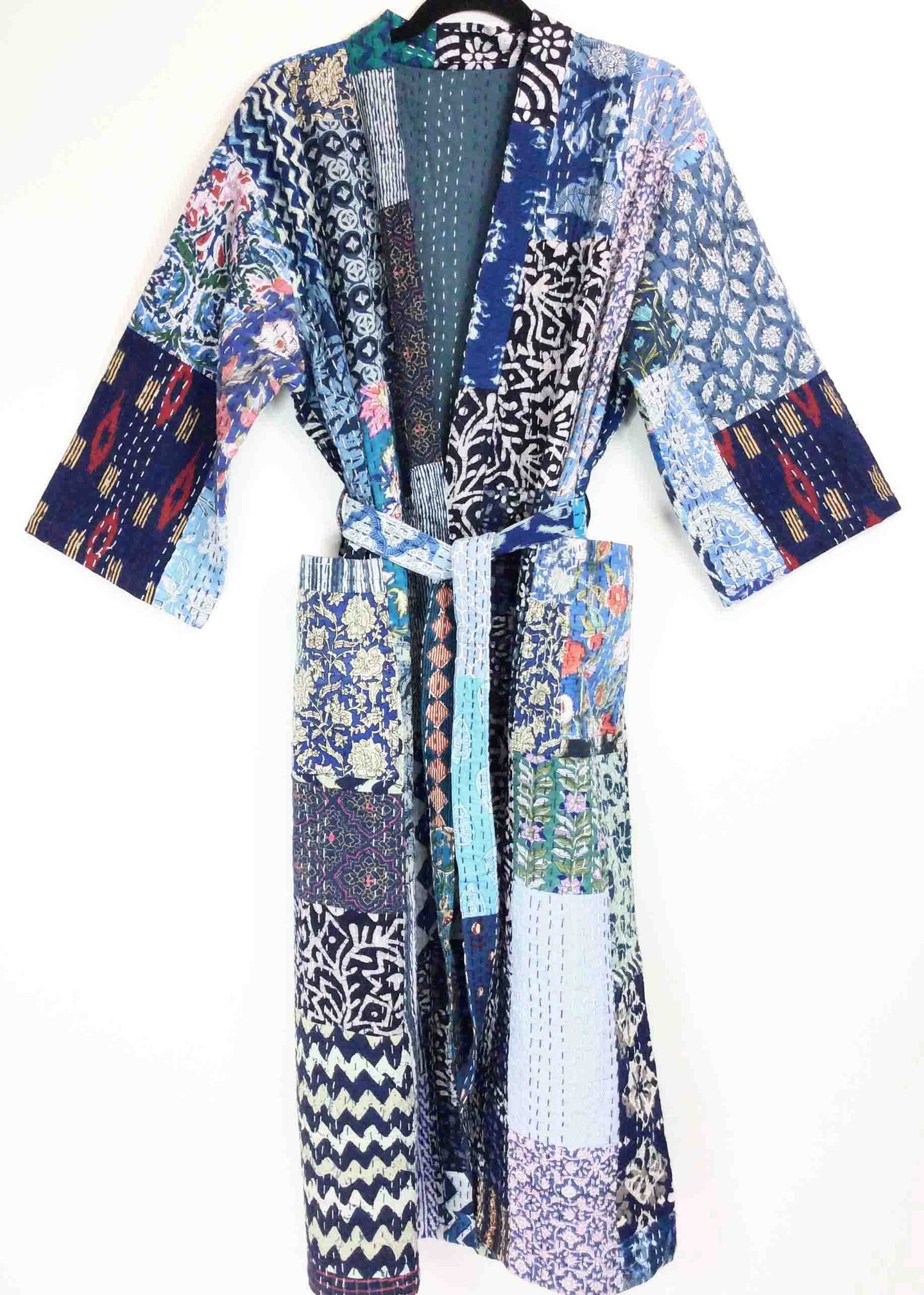 Blockprint Patchwork Kantha Robe