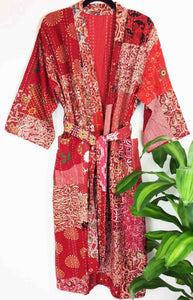 Blockprint Patchwork Kantha Robe