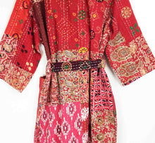 Load image into Gallery viewer, Blockprint Patchwork Kantha Robe
