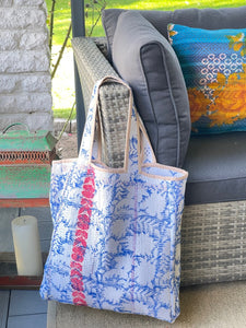 Sari Kantha Tote Bag