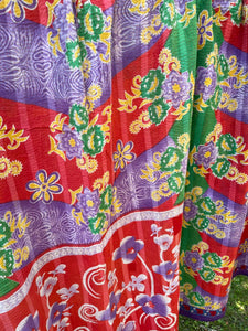 Vintage Sari Kantha Quilt