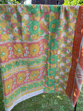 Load image into Gallery viewer, Vintage Sari Kantha Quilt
